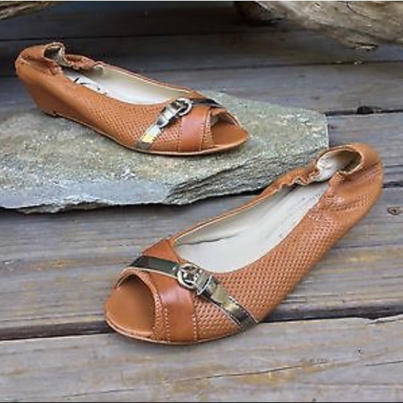 Attilio Giusti Leombruni Shoes - AGL brown leather open toe mini wedge 11